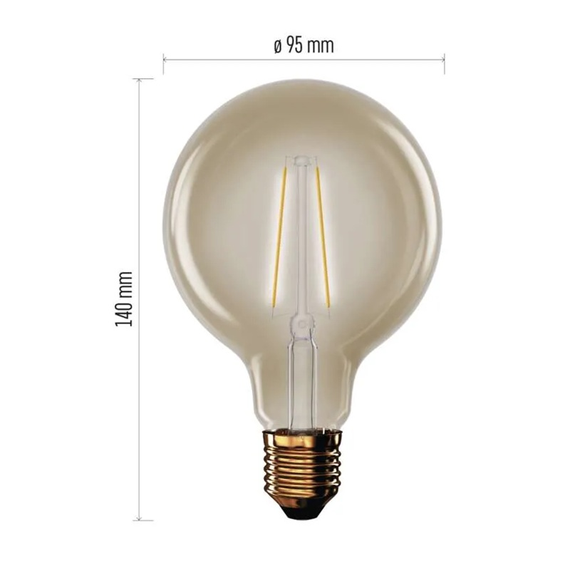 Žárovka LED E27 4,5W G95 bílá teplá EMOS Z52032 Vintage
