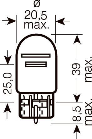 Autožárovka 12V W21/5W (W3x16q) 21/5W standard (1ks) OSRAm