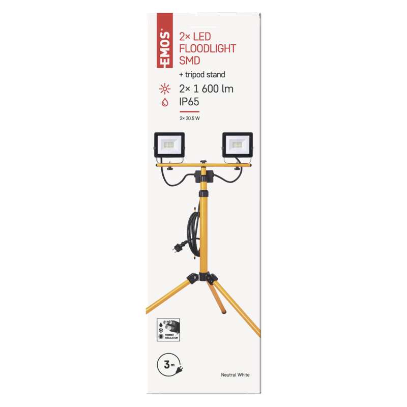 LED reflektor EMOS HOBBY SLIM 2x20,5W se stojanem