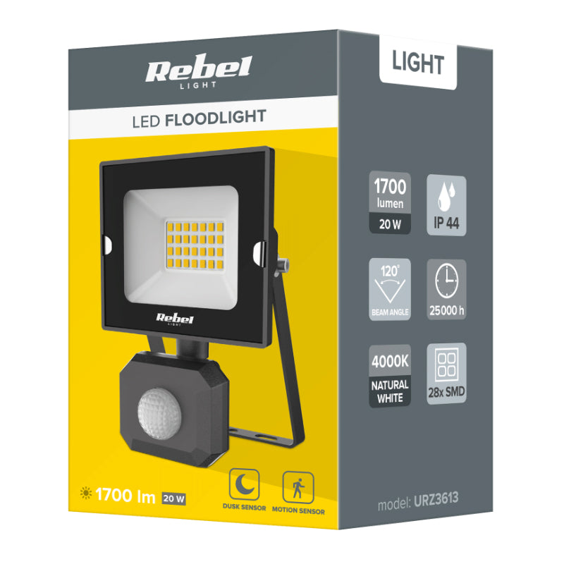 LED reflektor REBEL URZ3613 20W PIR