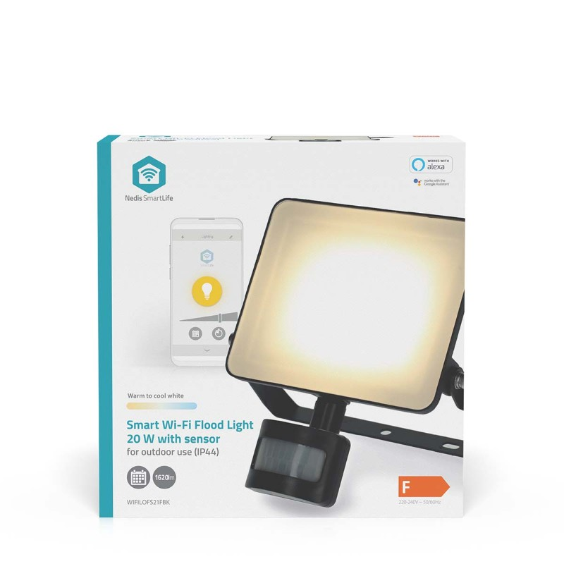 Smart LED reflektor NEDIS WIFILOFS21FBK 20W PIR WiFi Tuya