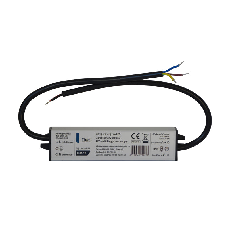 Zdroj spínaný pro LED 12V/ 12W GETI LPV-12