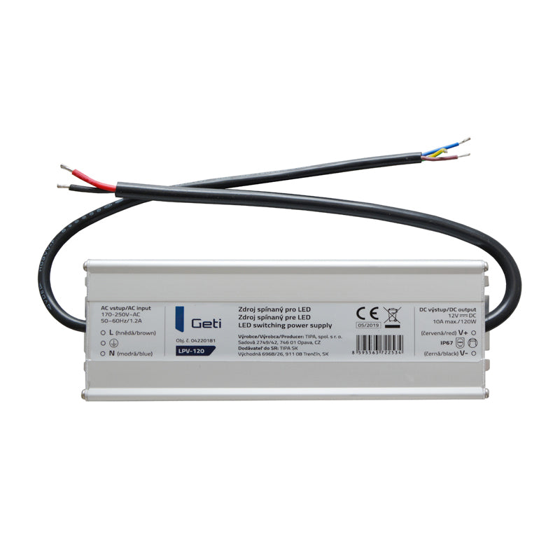 Zdroj spínaný pro LED 12V/120W GETI LPV-120