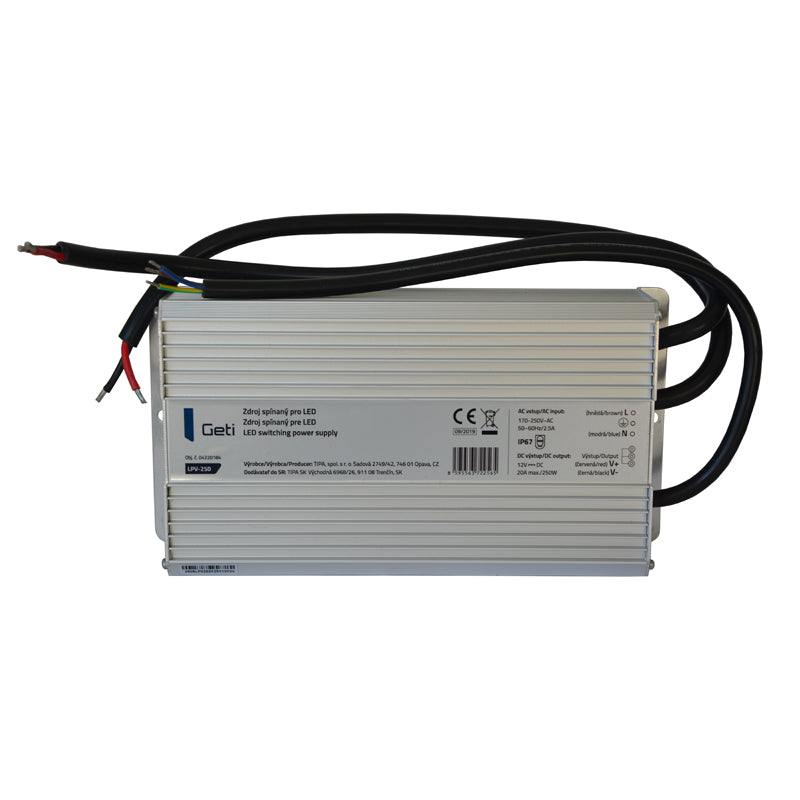 Zdroj spínaný pro LED 12V/250W GETI LPV-250
