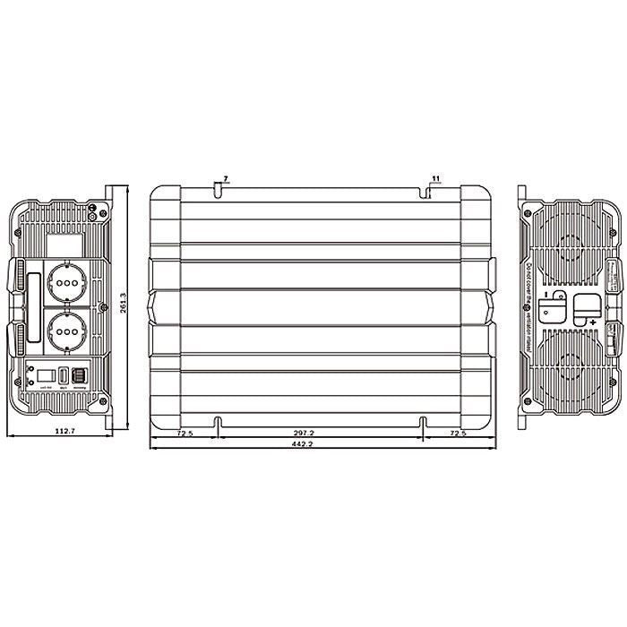 Měnič napětí FS2000 12V/230V 2000W čistá sinusovka D.O. bezdrátové