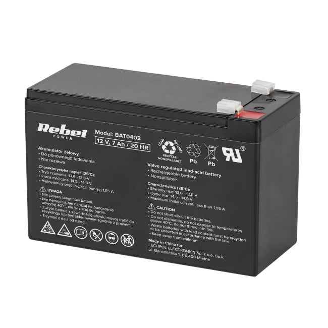 Baterie olověná 12V 7.0Ah REBEL BAT0402