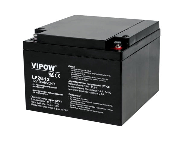 Baterie olověná 12V 26Ah VIPOW BAT0270