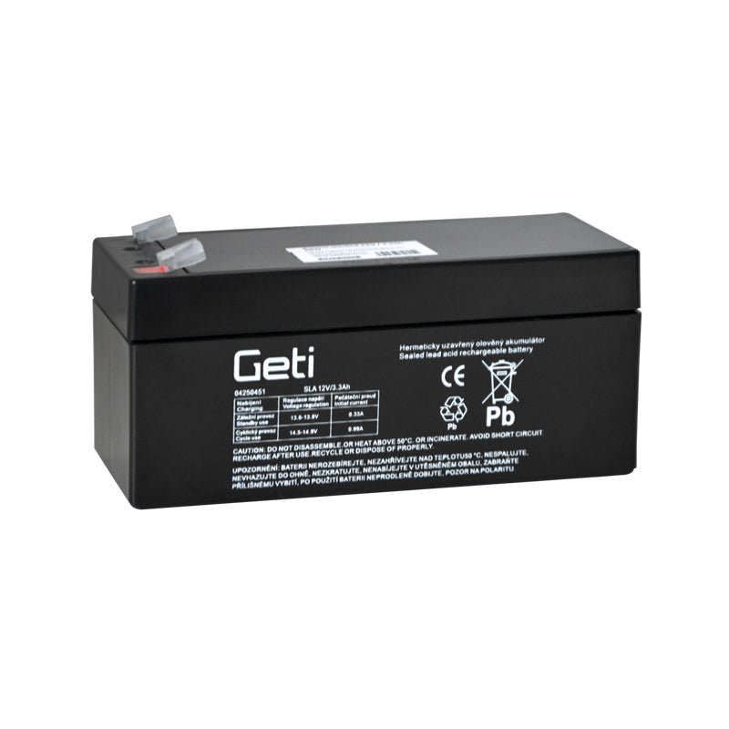 Baterie olověná 12V 3.3Ah GETI