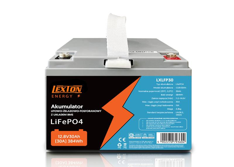 Baterie LiFePO4 12,8V 30Ah LEXTON LXLFP30 s BMS