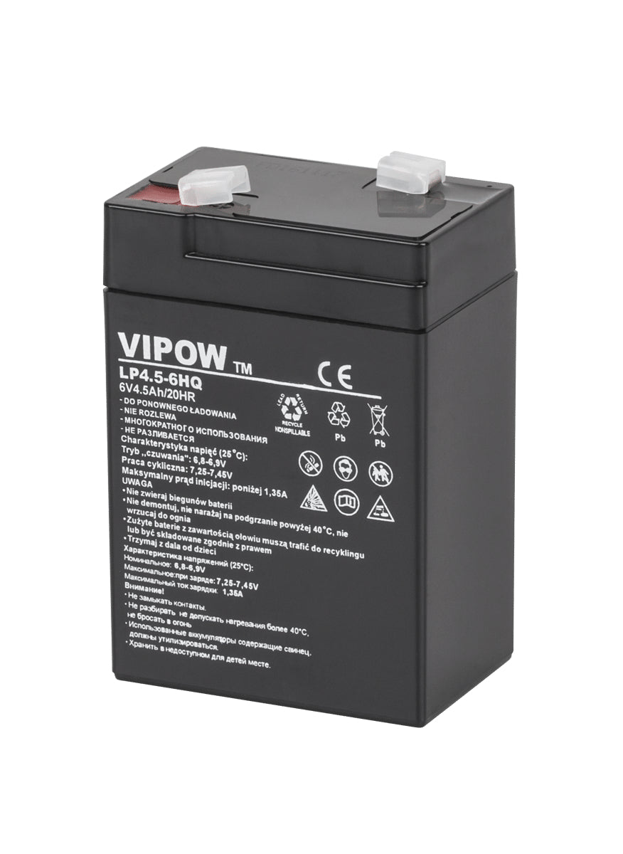 Olověná gelová baterie 6V 4.5Ah HQ VIPOW BAT0202