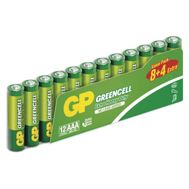 Baterie AAA (R03) Zn-Cl GP Greencell 12ks