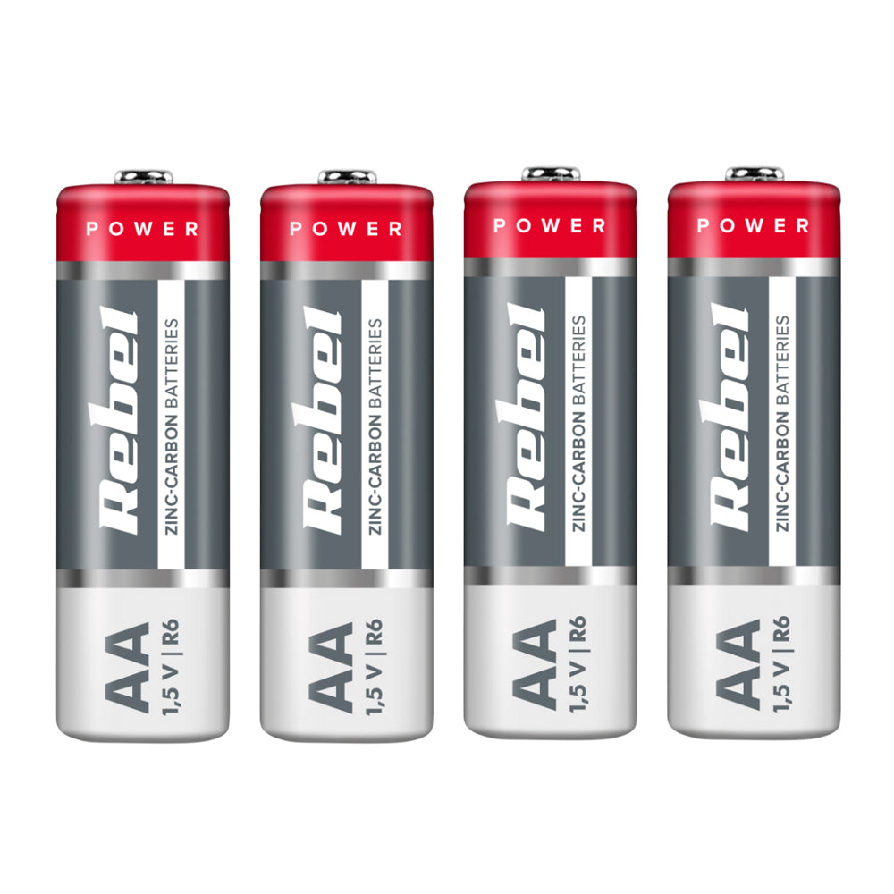 Baterie AA (R6) Zn-Cl REBEL 4ks / shrink BAT0081