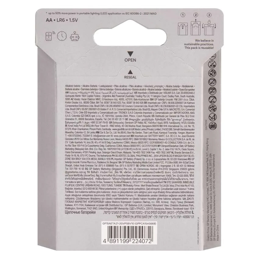 Baterie AA (R6) alkalická GP Super 10ks