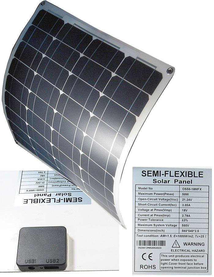 Solární panel USB+12V/50W flexibilní OS50-18MFX