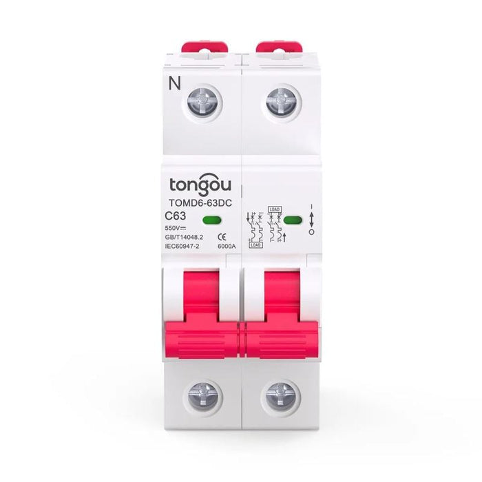 DC jistič 32A/C dvoupólový TONGOU TOMD6-63