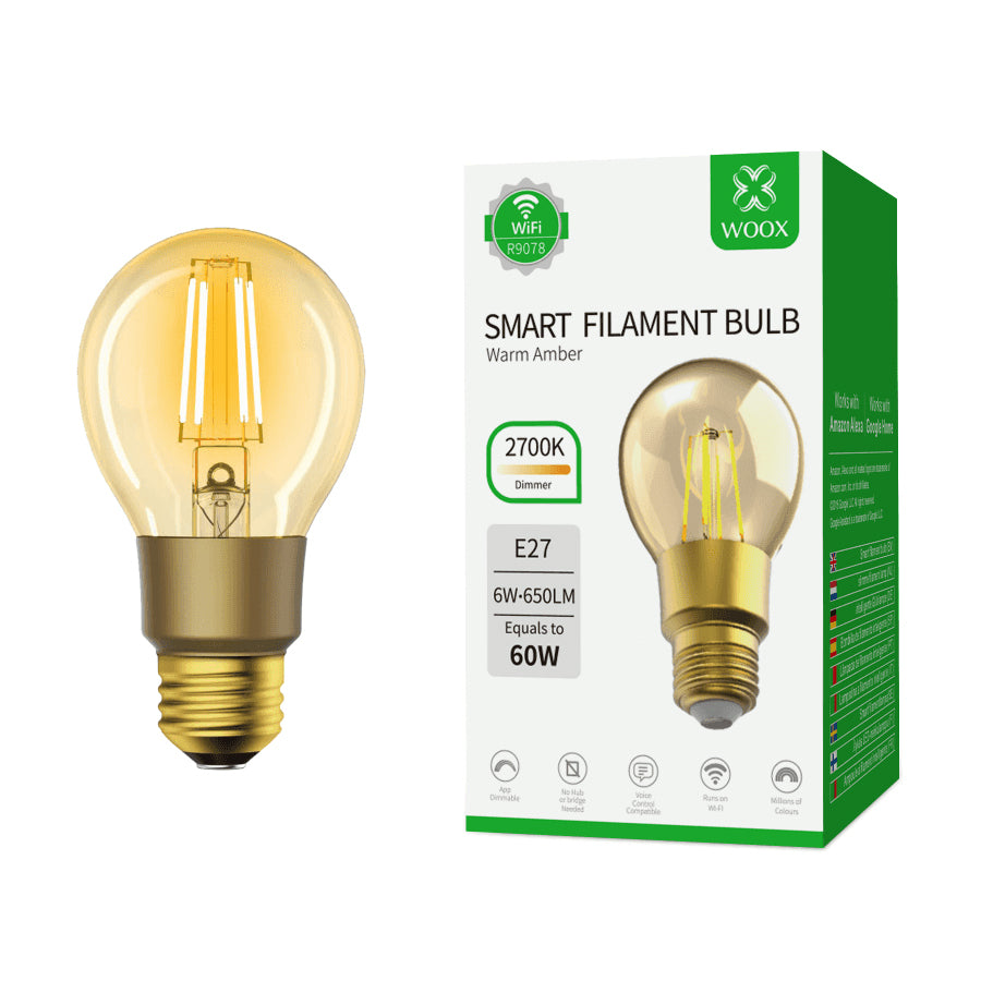 Smart LED žárovka E27 6W teplá bílá WOOX R9078 WiFi Tuya