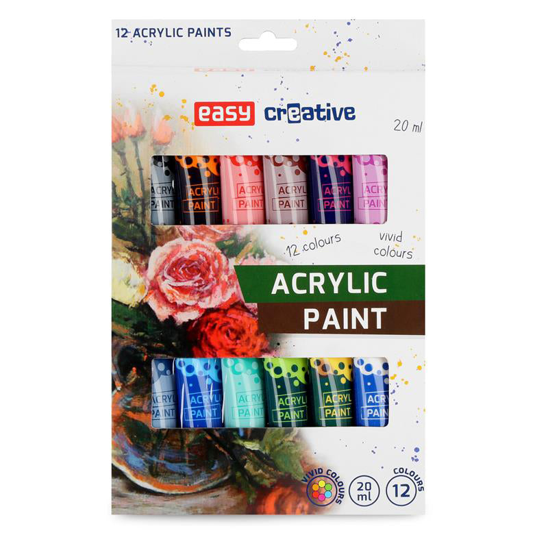 Barvy akrylové EASY Creative 12ks 20ml