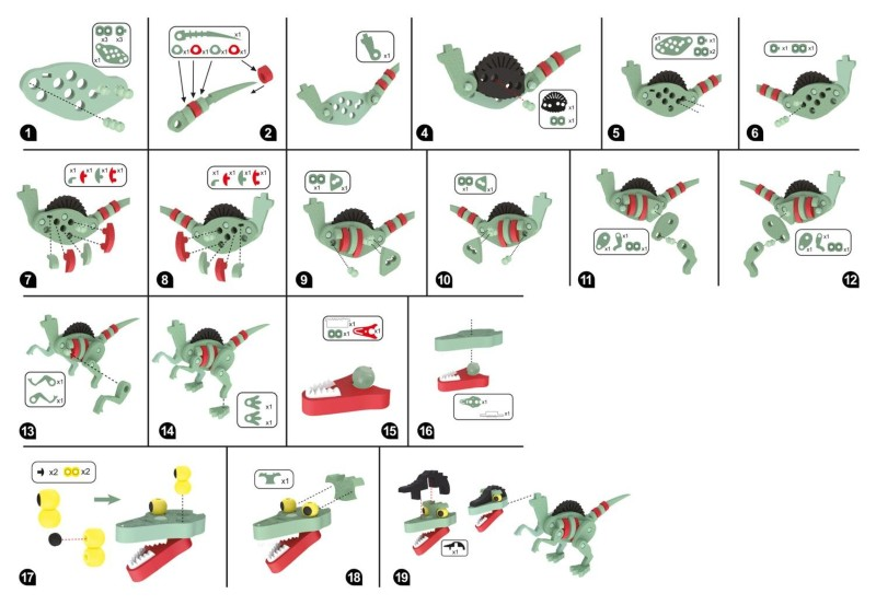 Puzzle 3D dinosaurus 62 dílků