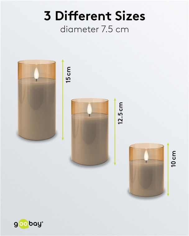 Vosková LED svíčka GOOBAY 77756 sada 3ks