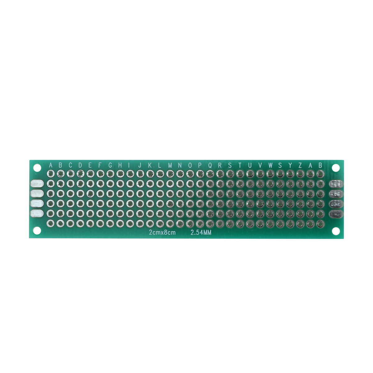 Univerzální prototypová deska plošných spojů 2×8 cm – jednostranná, rozteč 2,54 mm