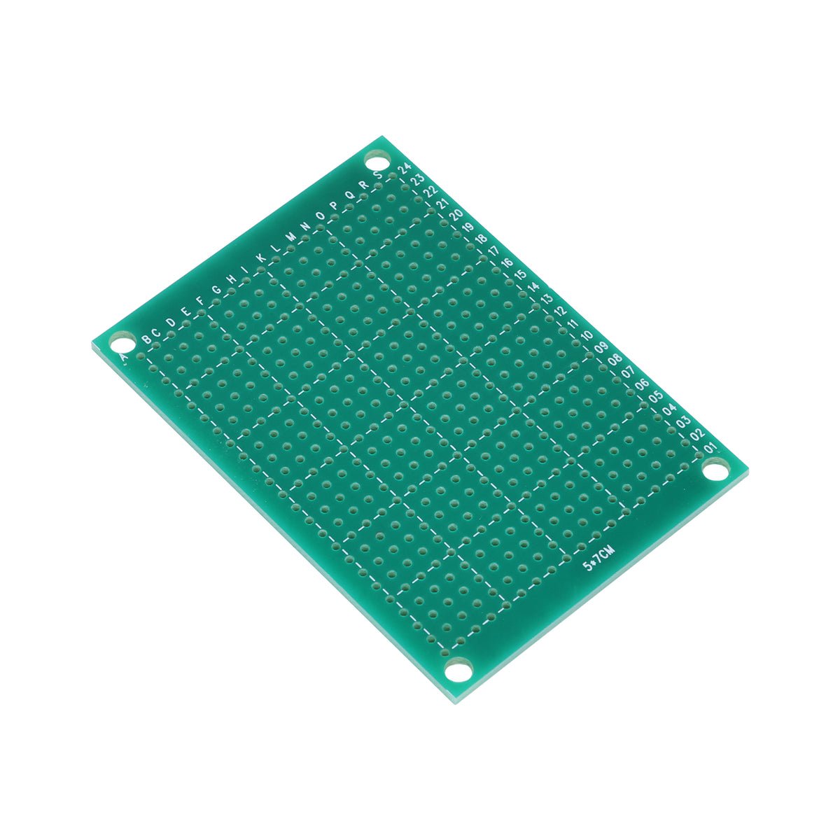 Univerzální prototypová deska plošných spojů 5×7 cm – jednostranná, rozteč 2,54 mm