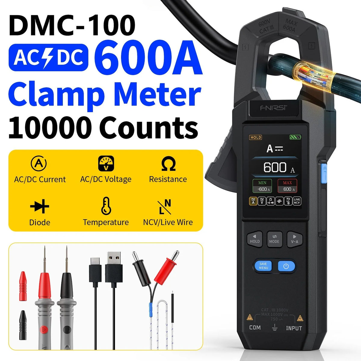 Multimetr FNIRSI DMC-100 klešťový