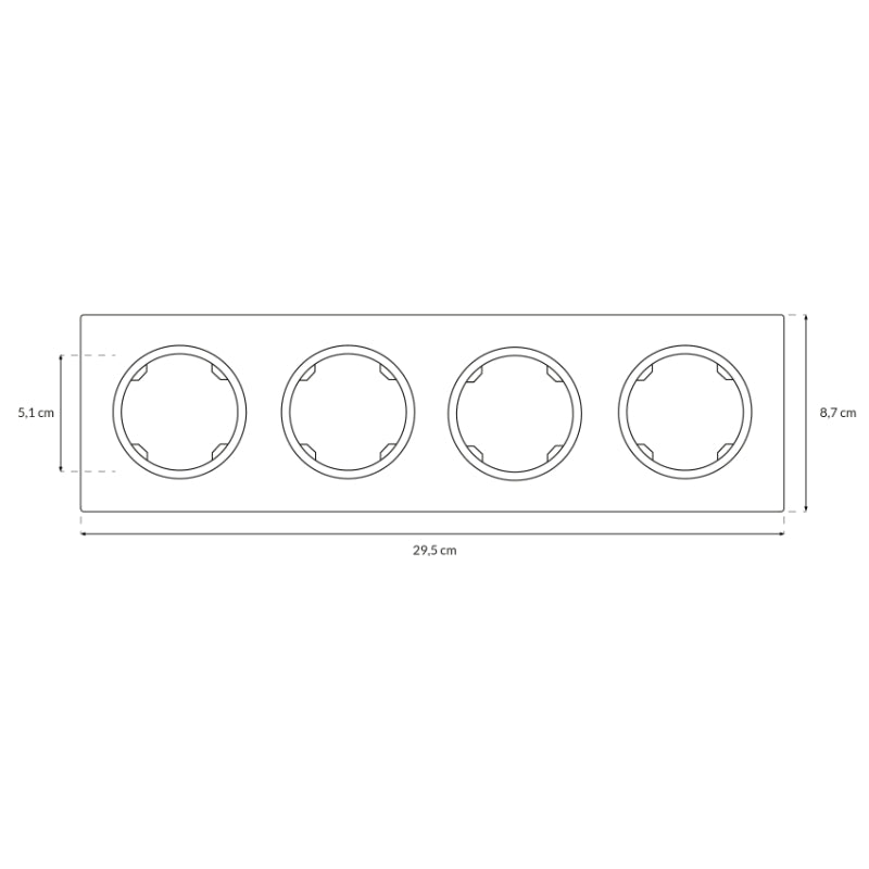 Rámeček čtyřnásobný ELECTROMALT OVAL OVA1004W bílý