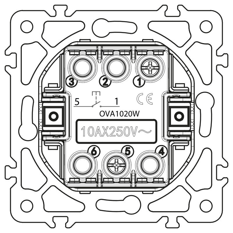 Spínač zvonkový ELECTROMALT OVAL OVA1020W bílý