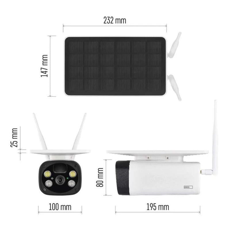 GoSmart venkovní bateriová kamera EMOS IP-600 EYE s WiFi a solárním panelem