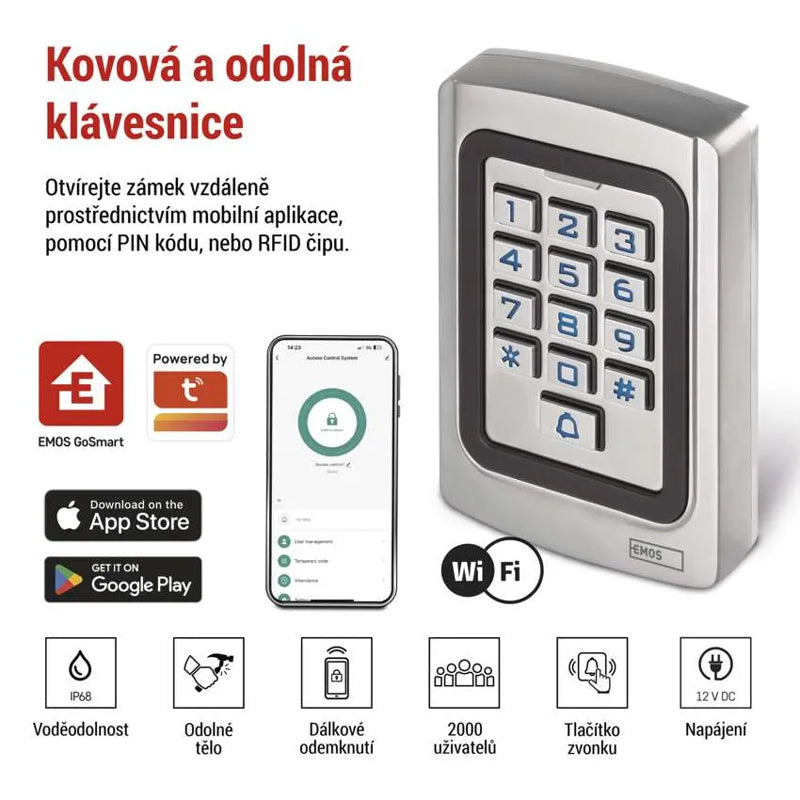 GoSmart Kódová klávesnice EMOS IP-006AX, WiFi