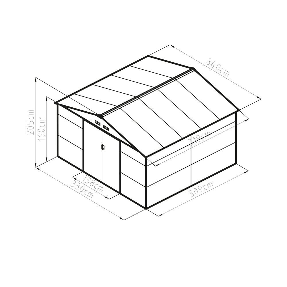 Zahradní domek G21 GAH 1085 340x319cm Grey