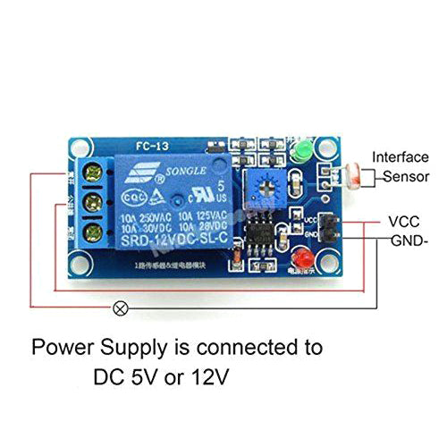 Světelný spínač, světlocitlivý senzor s relé, modul s LM393