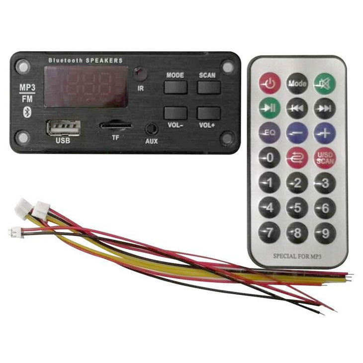 FM rádio, přehrávač MP3 s bluetooth 5.0, dálkové ovládání,napáj. 5-14V