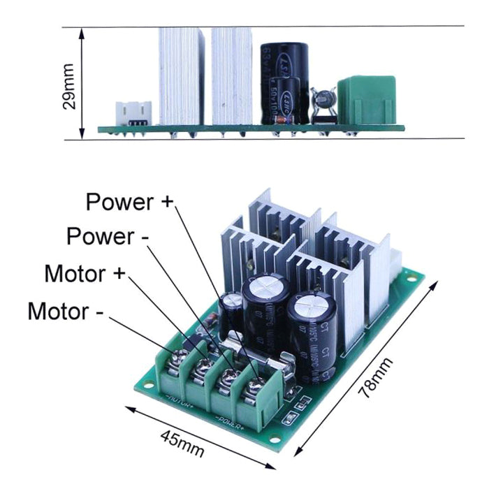Regulátor otáček PWM stejnosměrných motorů 6-60V 30A