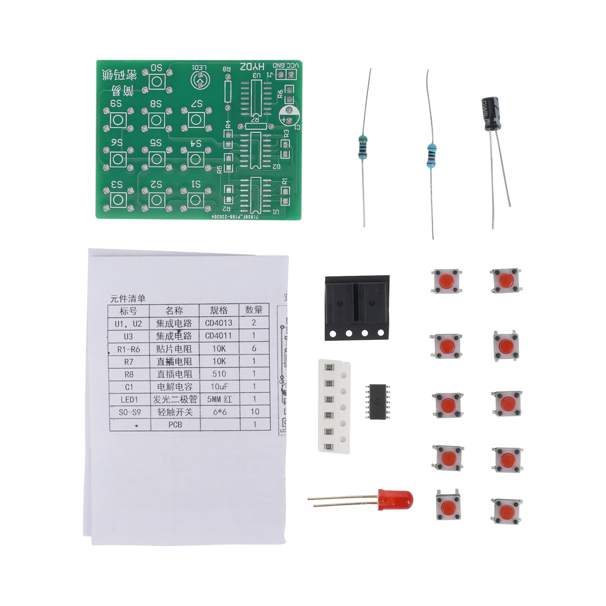 Stavebnice multifunkční kódový zámek s obvody CD4011 a CD4013
