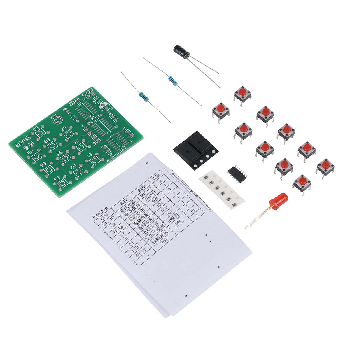 Stavebnice multifunkční kódový zámek s obvody CD4011 a CD4013