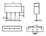 Relé  5V 0.5A/100VDC  1x spín.  S1A05