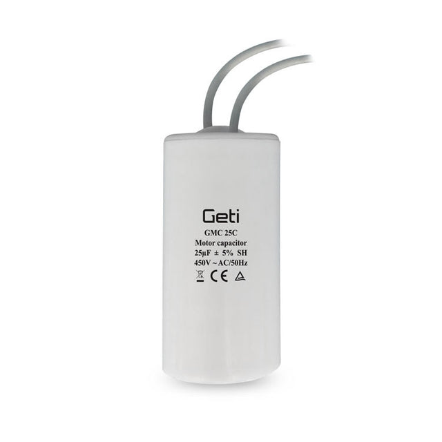 Kondenzátor rozběhový motorový 25uF 450V GETI GMC 25C
