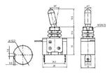 Přepínač páčkový   2pol./2pin  ON-OFF 12VDC/25A  LED bílá
