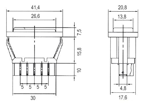 Přepínač kolébkový auto 20A/12VDC prosvětlený