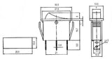 Přepínač kolébkový    2pol./3pin  ON-OFF 250V/15A pros. červený
