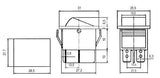 Přepínač kolébkový  2pol./4pin  ON-OFF 250V/15A pros. žlutý