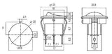 Přepínač kolébkový kul.  2pol./3pin  ON-ON 250V/6A černý