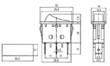 Přepínač kolébkový    2pol./3pin  ON-ON 250V/15A černý