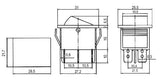 Přepínač kolébkový   2pol./6pin  ON-ON 250V/15A červený
