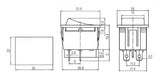 Přepínač kolébkový   2pol./4pin  ON-OFF 250V/15A  černý