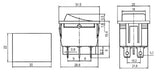 Přepínač kolébkový   3pol./6pin  ON-OFF-ON 250V/15A černý