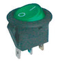 Přepínač kolébkový kul. pros.  2pol./3pin  ON-OFF 16A/12VDC zelený
