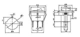 Přepínač kolébkový kul. pros.  2pol./3pin  ON-OFF 16A/12VDC žlutý
