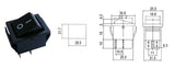 Přepínač kolébkový   2pol./4pin  ON-OFF 250V/15A černý